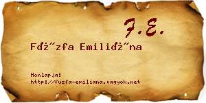 Füzfa Emiliána névjegykártya